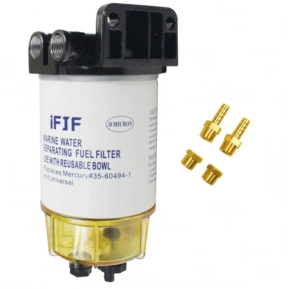 Fuel Water Separating Filter 3/8 Inch NPT Port for Outboard Motor