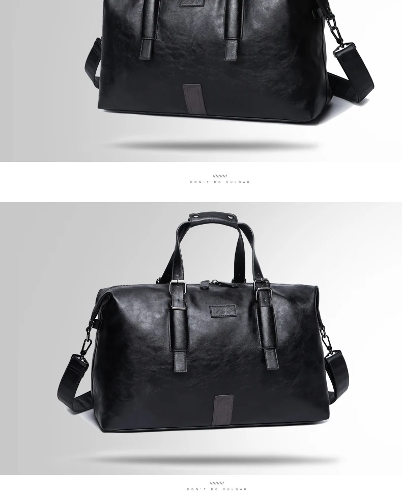 2018 Популярные Дизайн Мужская сумка из искусственной кожи выходные вещевой мешок Портативный Highcapacity Для мужчин досуг дорожная сумка черная