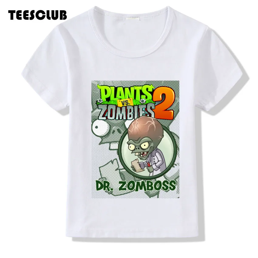 TEESCLUB/футболка с изображением игры «Растения против Зомби»; детский летний топ для девочек и мальчиков; повседневная одежда с круглым вырезом; детская футболка; Camiseta - Цвет: C3