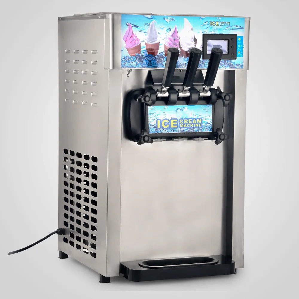 

Commercial Soft Serve Ice Cream Machine Frozen Yogurt Ice Cream Maker with LCD Display Mix 3 Flavors ice cream machine