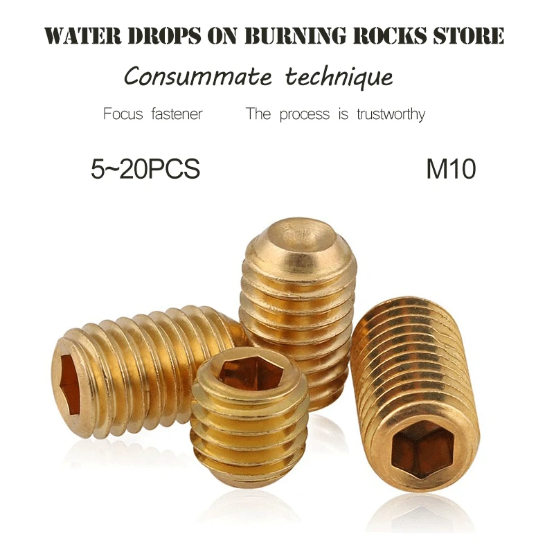 

Freeshipping brass set Concave hex socket Chimi M10*8/10/12/16/20 headless Top wire machine screw standard copper Highquality