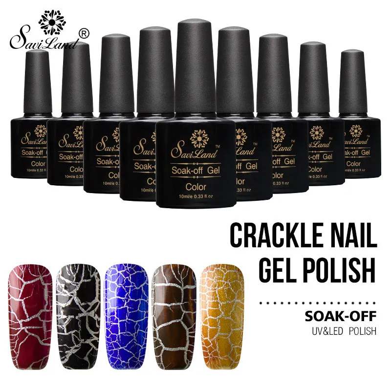 Buy Saviland 10ml Crackle Gel Polish Cracked Nail Gel Varnish for Nail Art