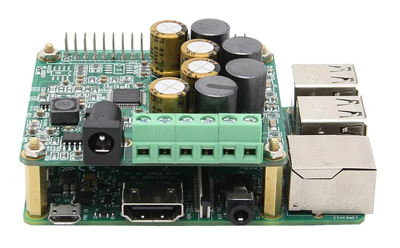 Raspberry Pi Усилитель HIFI усилитель плата расширения аудио модуль совместимый w/Raspberry Pi 4 Модель B/Pi 3 Модель B+/3B/2B/B