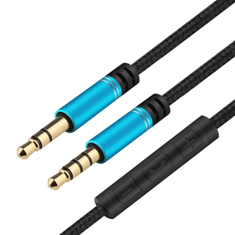 3.5mm Male to Audio Cable Headphone Cord With Microphone Volume Control for Android Phone Speaker Car AUX | Электроника