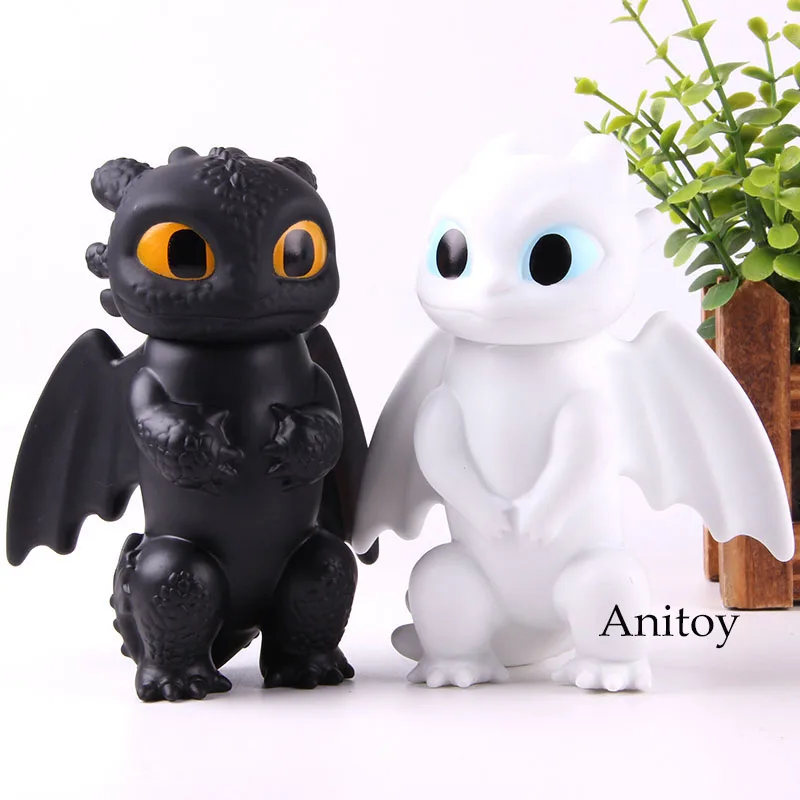 

Toothless Night Fury & Light Fury Action Figure How to Train Your Dragon PVC Movie Collection Model Toys 2pcs/set