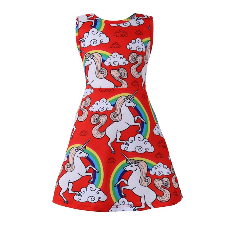 

New Girls Summer Dress Baby Girl Clothes Kids Dresses for Girls Costume Unicorn Party Flower Children Princess Clothing