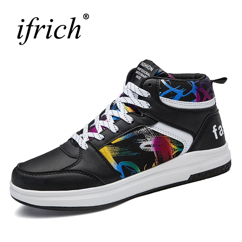 

2019 New Skateboarding Shoes 3 Colors Walking Sneakers Size 39-46 Hard-Wearing Skateboard Boots Lace Up Black White Men Sneakers