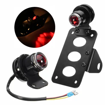 

Universal Motorcycles License Plate Taillight & Bracket For Harley Sportster Twin Light Integrated Taillights Side Mount Mount