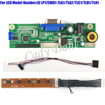 

VGA Driver Controller Board Module + 40p Lvds Cable Kits for LP173WD1 - TLA1/TLA2/TLC1/TLD1/TLN1 1600x900 2ch 6 bit LCD Display