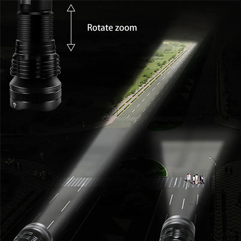 2500LM Lampe Torche XHP50 LED Flashlight Super Power Zoomable Hunting Torch 5 Modes Cool White Light 26650 Zaklamp 40MAY803