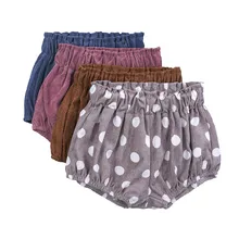 Детские вельветовые штаны для новорожденных, Короткие трусы подгузники, трусики FJ88