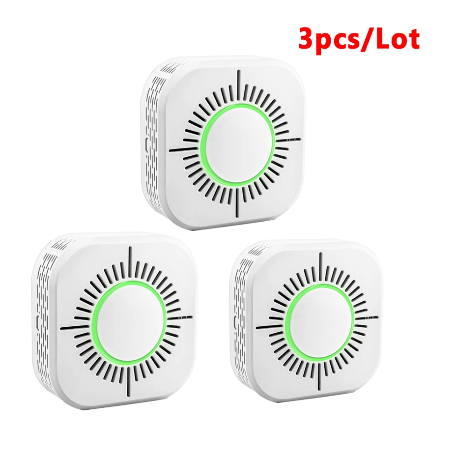 1---3Pcs Smoke Detector Wireless 433MHz Fire Security Protection Alarm Sensor for Smart Home Automation