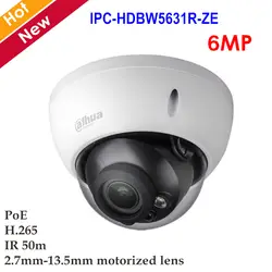 6MP H.265 IP Камера 2,7 мм-13,5 мм Моторизованный объектив WDR IR купольная сетевая Камера IPC-HDBW5631R-ZE для внутреннего открытый Водонепроницаемый IP67