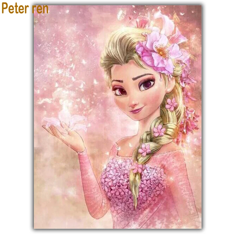 

Diamond painting full square ound diamond embroidery cross stitch mosaic picture Rhinestone Beautiful Snowy Sister Lotus