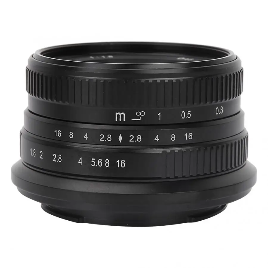 Mcoplus 25 мм f1.8 Ручная настройка апертуры Focus Prime объектив для Sony E крепление для Fuji F Крепление Для беззеркальных камер алюминиевый Объектив