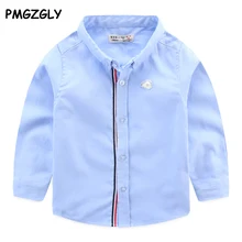 Детская одежда Демисезонный Обувь для мальчиков Хлопковая блузка детская футболка с длинными рукавами для мальчиков Детская Модная рубашка На возраст от 2-10 л. для детей Обувь для мальчиков
