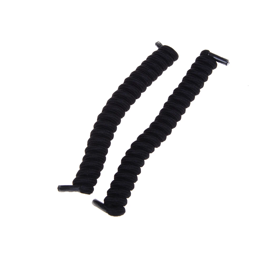 10 шт. = 5 пар цветов кудрявые эластичные шнурки без галстука тренировочные детские шнурки для детских и взрослых лучшие в спортивных плоских шнурках - Цвет: Черный