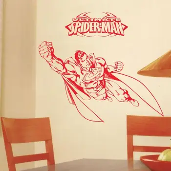 

Superman cartoon children's room wall stickers cartoon city game room Internet cafe shop decorative stickers