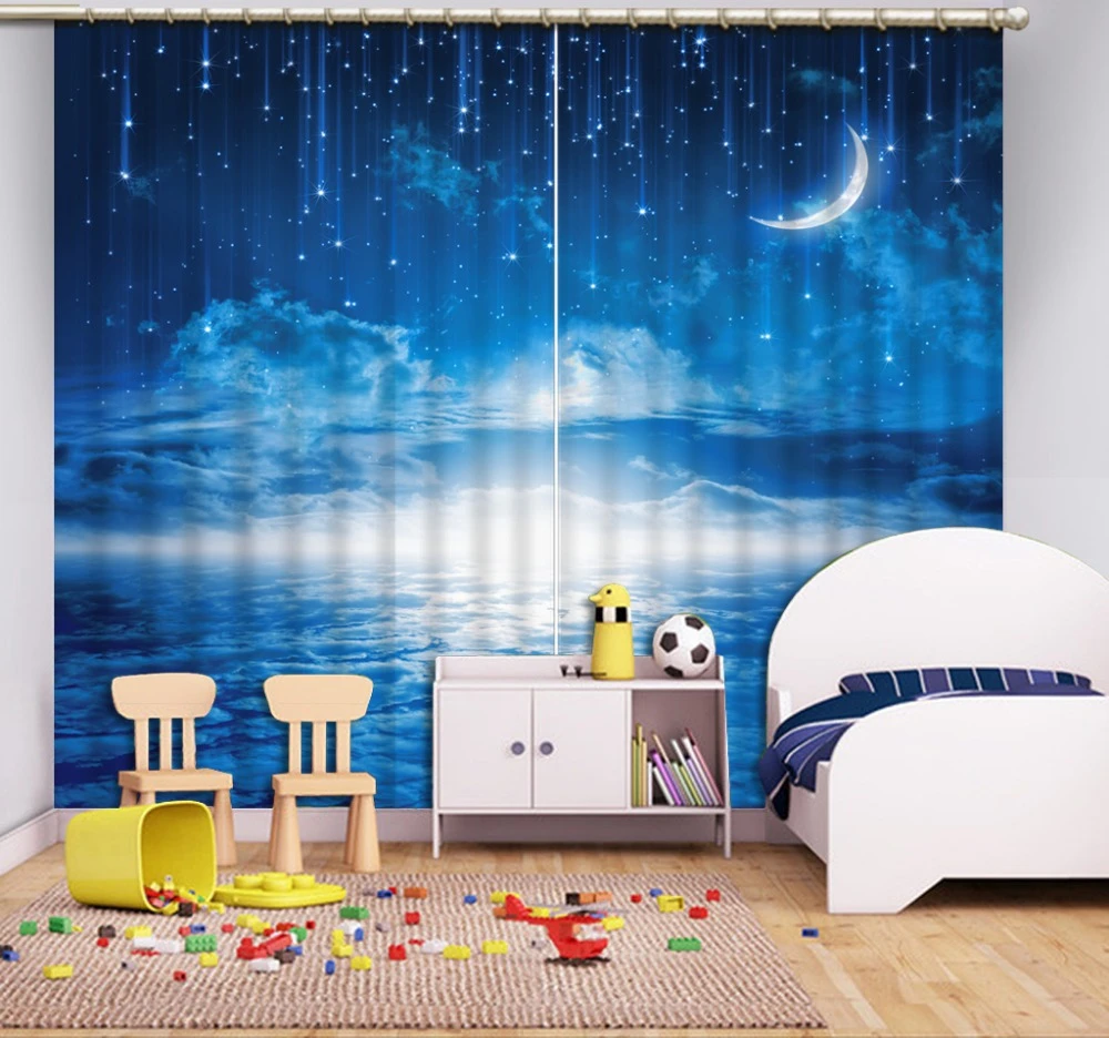 3d Vorhange Mond Weiss Wolken Himmel Design Kinderzimmer Vorhang Moderne Schlafzimmer Wohnzimmer Blackout Vorhange Vorhange Haken Tulle Curtains For Cloud Curtainscurtains For Living Room Aliexpress