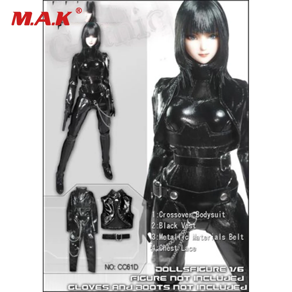 1/6 масштабная женская кожаная одежда набор FG051B черный локомотив девушка одежда сделай сам для 1" женская фигура тела
