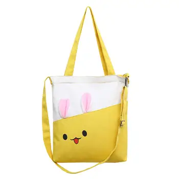

Women Emotion Rabbit Ear Tote Handbag School Student Pouch Crossbody Shoulder Bag