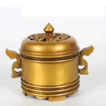 Китайская традиционная керамическая горелка для благовоний, латунная Античная позолоченная ароматическая печь, портативные палочки для благовоний, катушка
