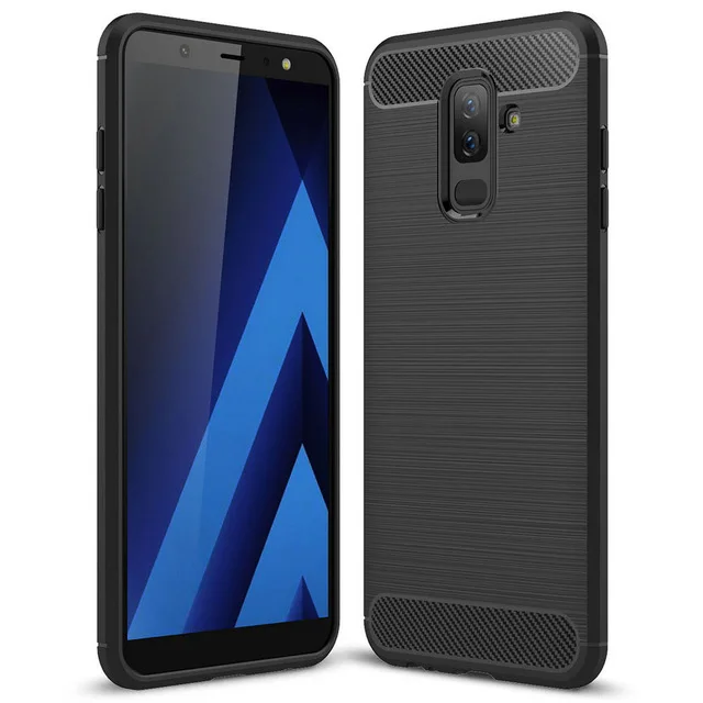 

50PCS Carbon Fiber Protective TPU Silicone Cover For Samsung Galaxy J2 Pro J3 J4 Prime J5 2016 J6 Plus J7 Max J8 2018 Phone Case