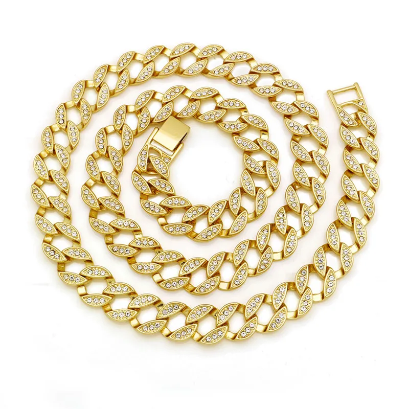 

Mainlead Miami Curb Cuban Long Necklace Men 30inch Hip Hop Iced Out Gold Silver Chians Necklace Statement Jewelry Party