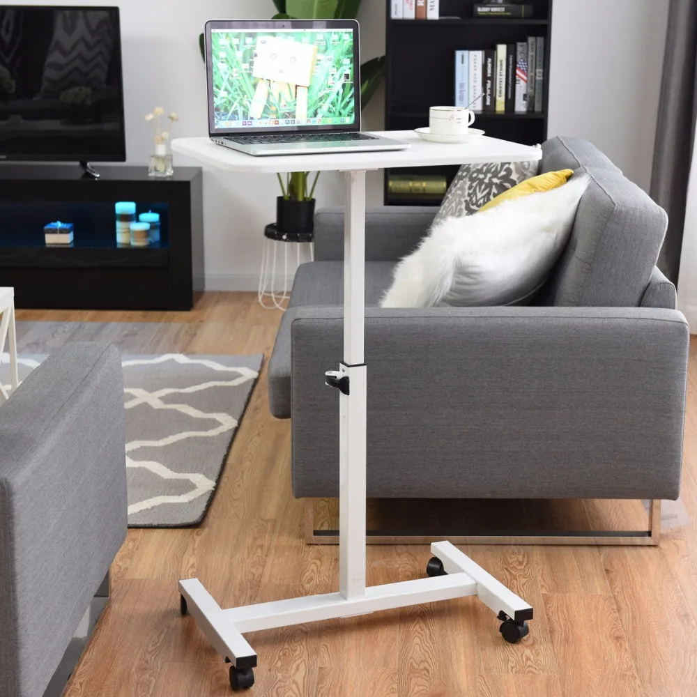

Giantex Adjustable Height Rolling Mobile Laptop Desk Cart Stand Desk Sofa Tray Commercial Furniture HW57067