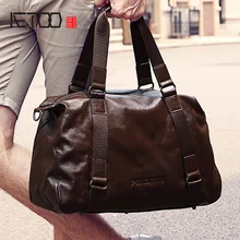 AETOO мужские дорожные сумки, кожаная ручная сумка через плечо, большая Вместительная дорожная короткая деловая модная сумка для багажа