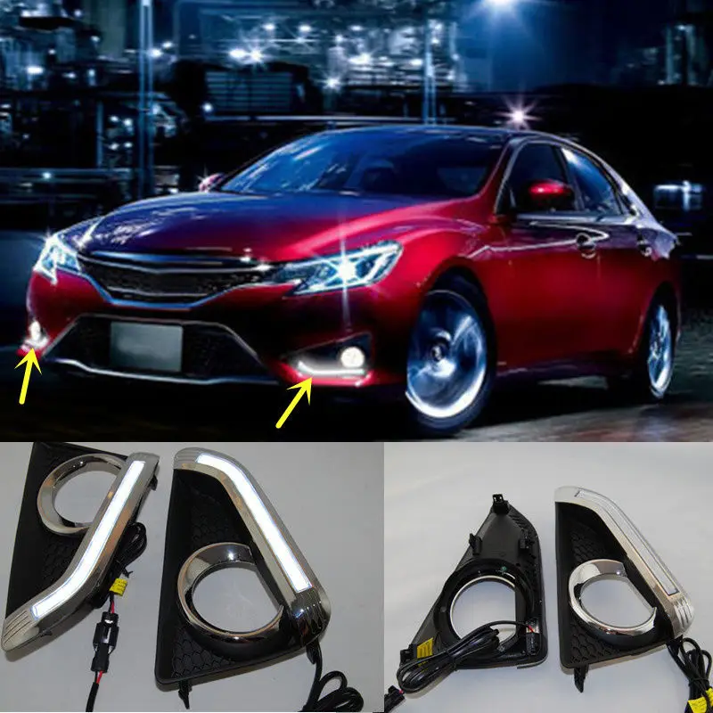 

A Pair White LED Daytime Running Light Driving Lamp DRL For Toyota Reiz 2013-15