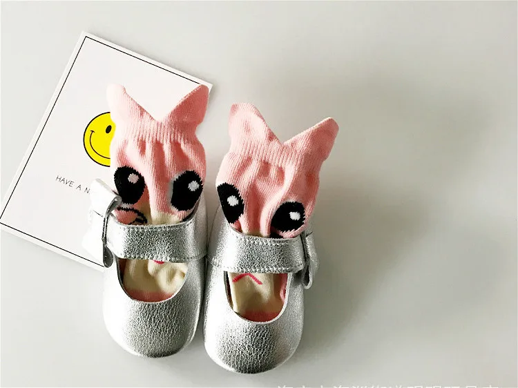 Милые носки для малышей хлопковые детские носки для мальчиков и девочек с объемным рисунком животных, собаки, лисы, кролика, цветные короткие носки детская обувь, летняя брендовая забавная обувь