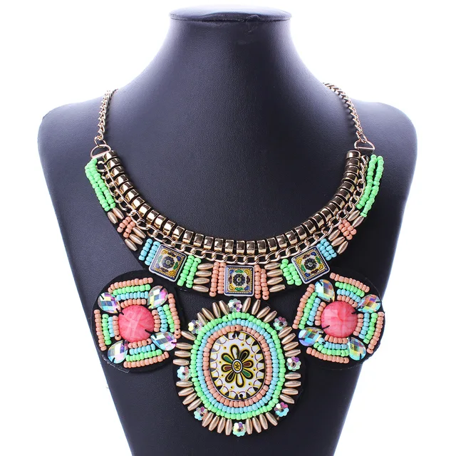 0 : Buy 2016 Fashion Big Maxi Fake Collar Necklace Geometric Bohemian Necklace ...