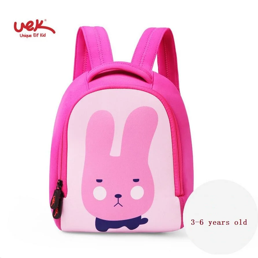 Uekブランドピンクウサギ幼稚園バックパック用女の子スクールバッグ