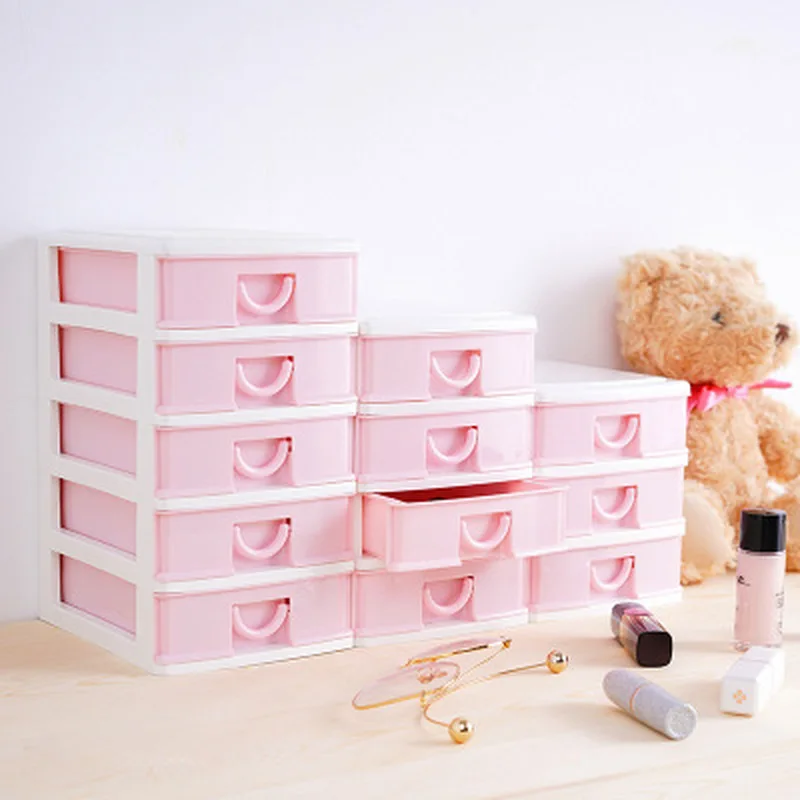 

Desktop Jewelry Office Storage Box Plastic Storage Box Rectangle PP Cosmetic Organizer Thickening Small Objects Cabinet Box