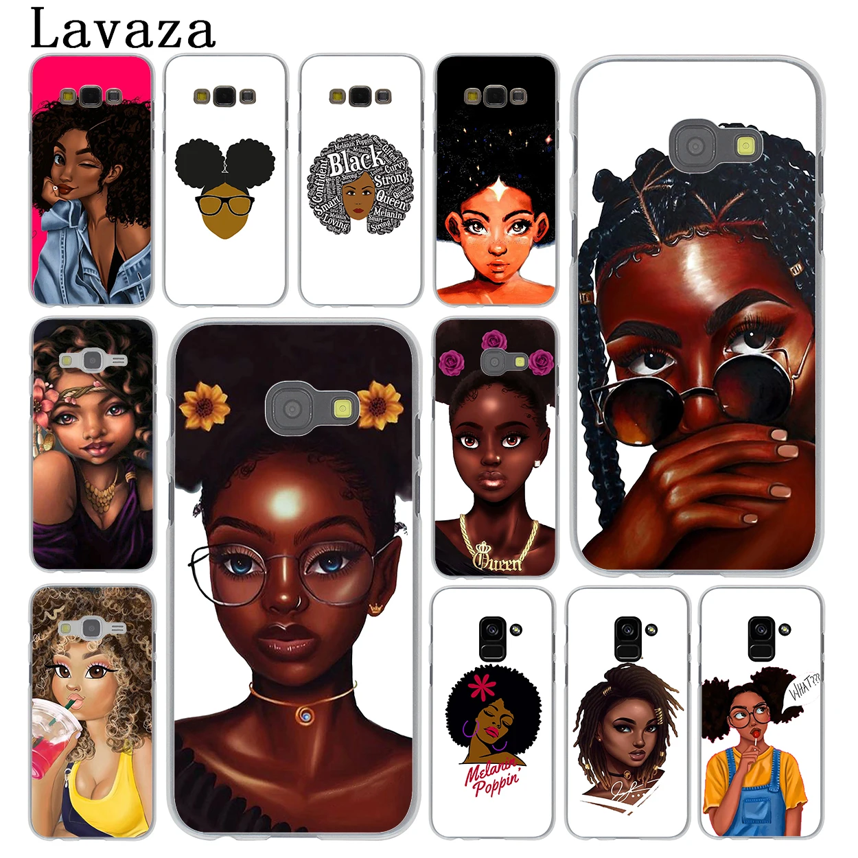 

Lavaza African Beauty Afro Puffs Black Girl Case for Samsung Galaxy A9 A8 A7 A6 Plus 2018 A5 A3 2017 2016 2015 Note 9 8 A8Plus