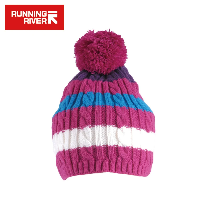 

RUNNING RIVER Brand Skiing Cap For Women Two Color Striped Hat New In Fall Thermal Cap Free Size Running Sport Female Cap #Y4750
