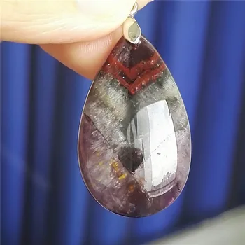 

Women Female Water Drop Bead Necklace Fashion Pendant Suspension Genuine Purple Red Natural Auralite 23 Pendant