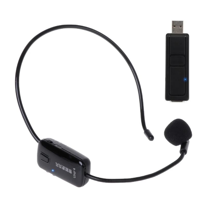 Бесплатная доставка UHF USB беспроводной головной микрофон конденсаторный для