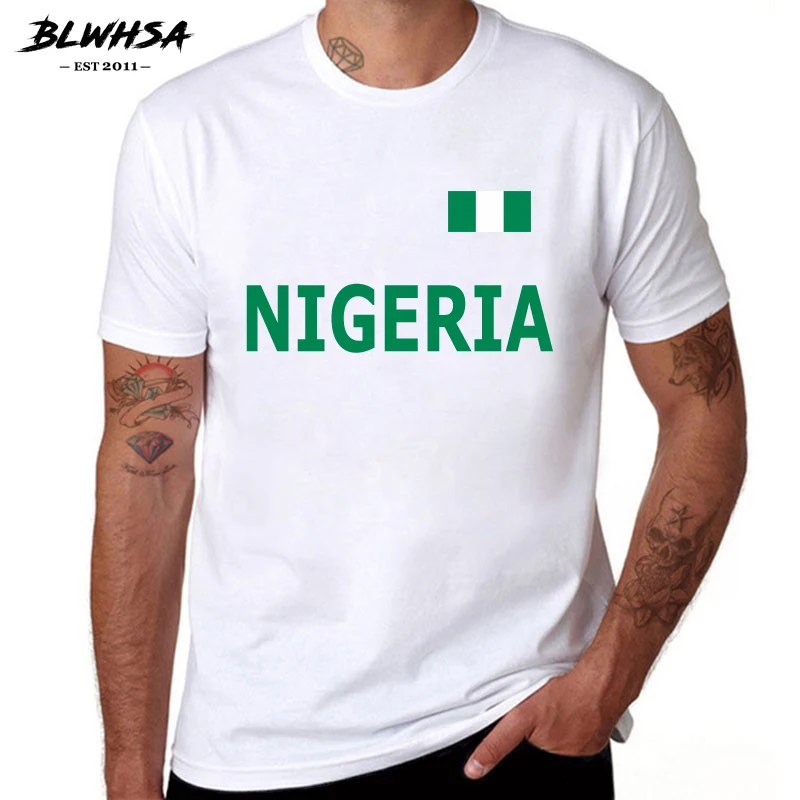 BLWHSA Summer T shirts Men NIGERIA Short Sleeve 100 Pure Cotton Fashion Nigeria Tees Brand
