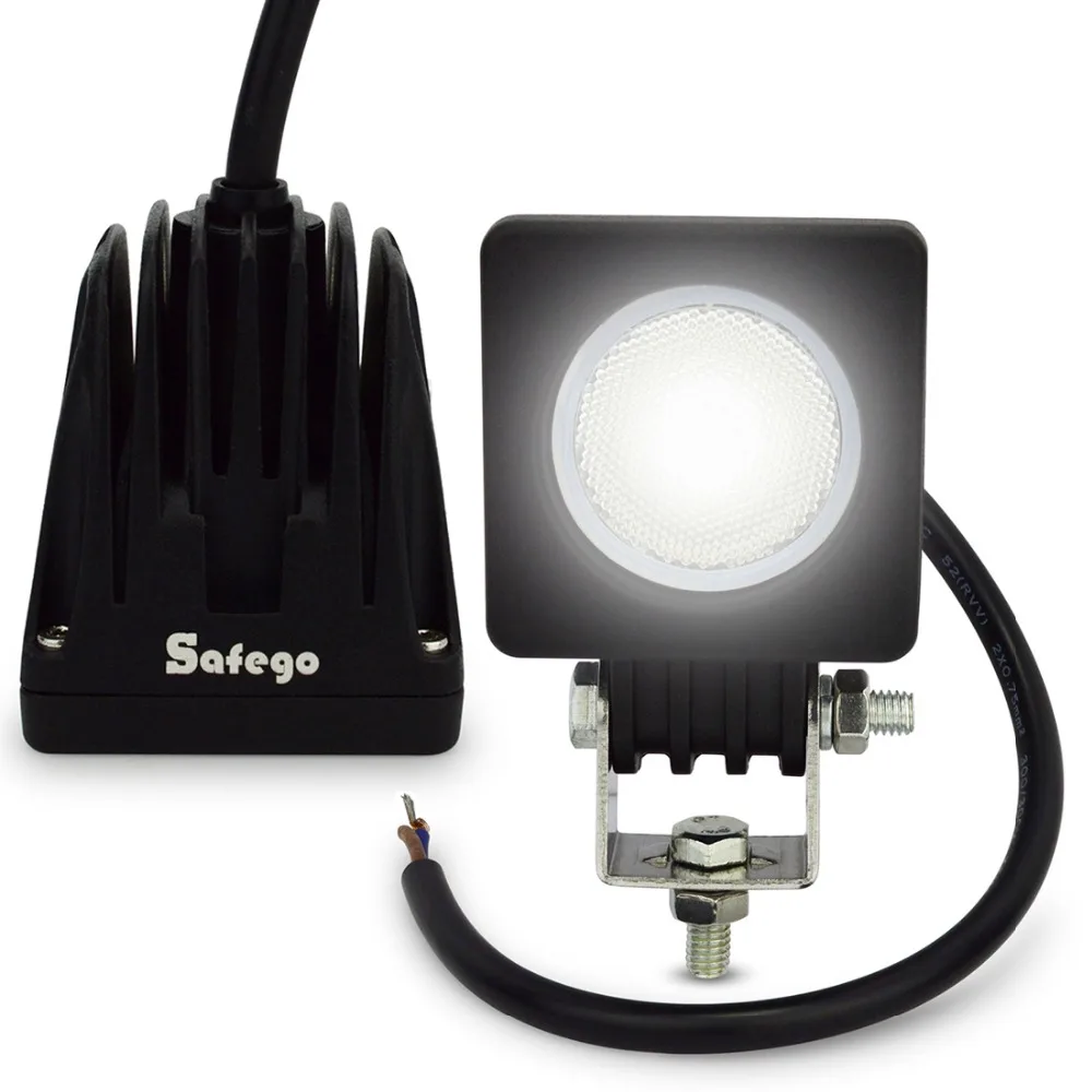 

2pcs Safego 10w led work light bar Square spot/flood beam for Motorcycle Off Road 4x4 car Truck SUV ATV led F light 12v