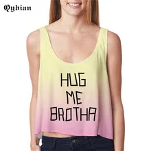 Qybian Summer Sexy Women Crop Tops letter printed Comfortable short vest Ladies Tank Tops women Camis