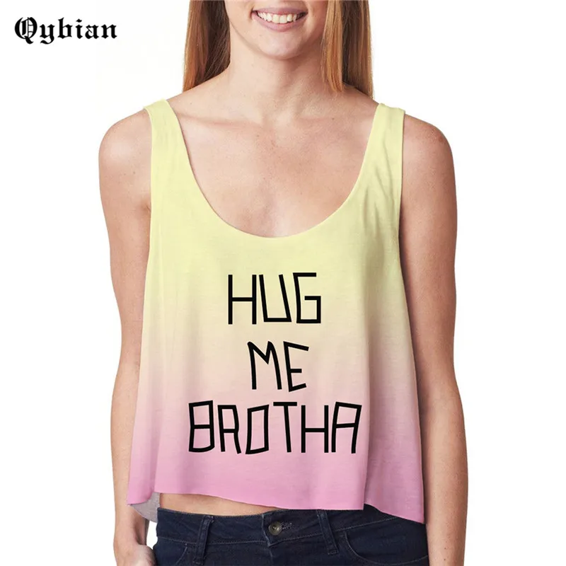 Qybian font b Summer b font Sexy Women Crop font b Tops b font letter printed