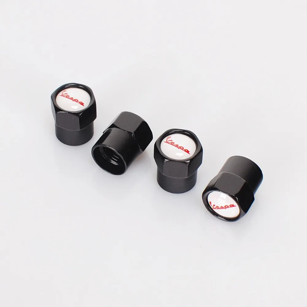 10sets/lot Cool Black Vespa Logo Emblem Car Styling Tire Valve Stem