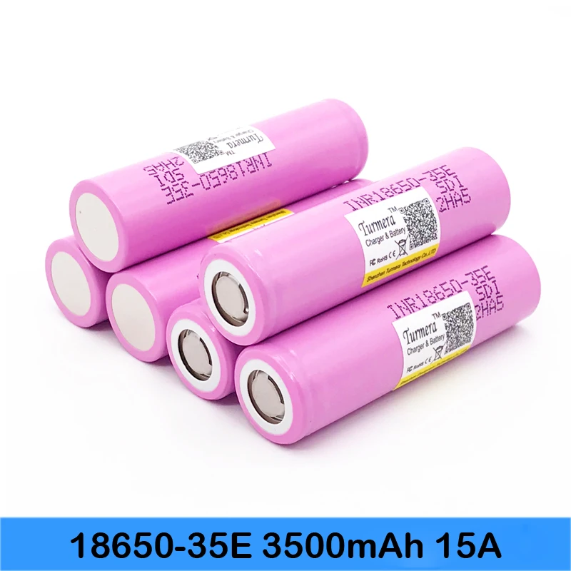 inr18650 35e Turmera For samsung 18650 3500mAh 15A discharge INR18650 35E 18650 Li-ion battery 3.7v rechargable Battery inr18650 35e Turmera For samsung 18650 3500mAh 15A discharge INR18650 35E 18650 Li-ion battery 3.7v rechargable Battery