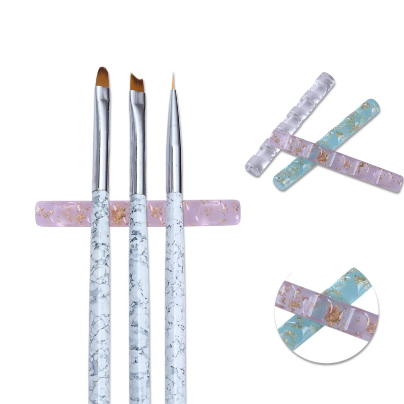 

1Pc Acrylic 5 Grids Nail Brush Pen Rack Stand Colorful UV Gel Brush Holder Salon Nail Manicure Art Tool