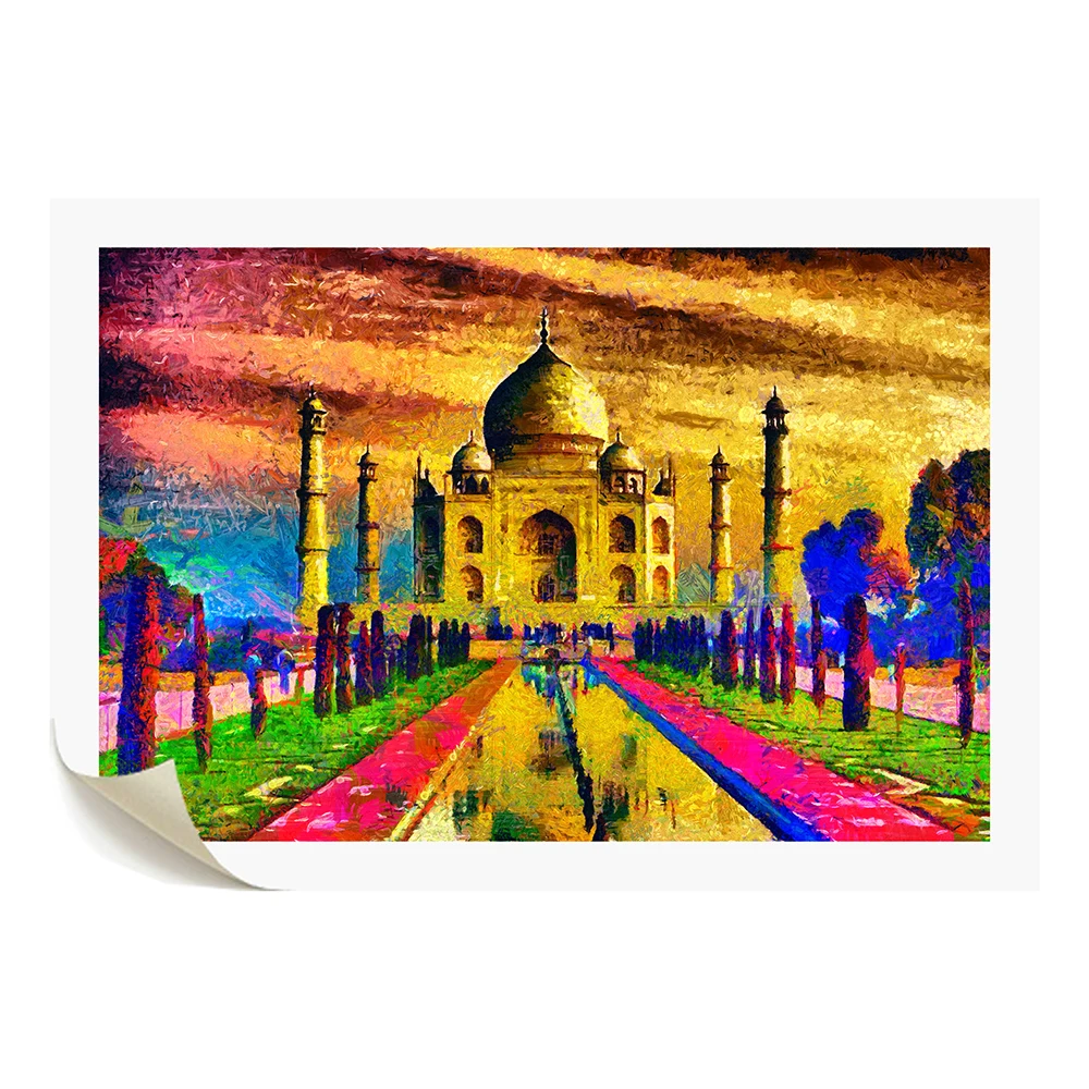 1 Stucke Taj Mahal Indien Olgemalde Drucke Hd Digital Druck Beruhmte Landschaft Wand Poster Fur Wohnzimmer Kein Rahmen 60x90 Cm Oil Painting Painting Printtaj Mahal Aliexpress