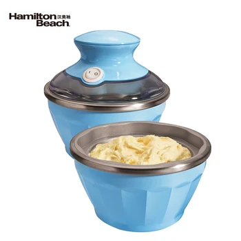 

Ice machine ice cream machine home Soft ice cream machine (blue double bowl) ice cream
