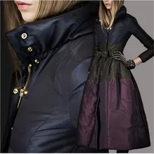 2016New Female Fashion Belt Bow High Quality Women Super Warm Down Jacket Thicken Big yards Splicing Long Slim JacketS-XXXLG0512