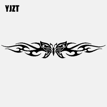 

YJZT 18CM*3CM Butterfly Back Window Decal Car Sticker Graphic Tribal Flame Car Vinyl Black/Silver C24-0088
